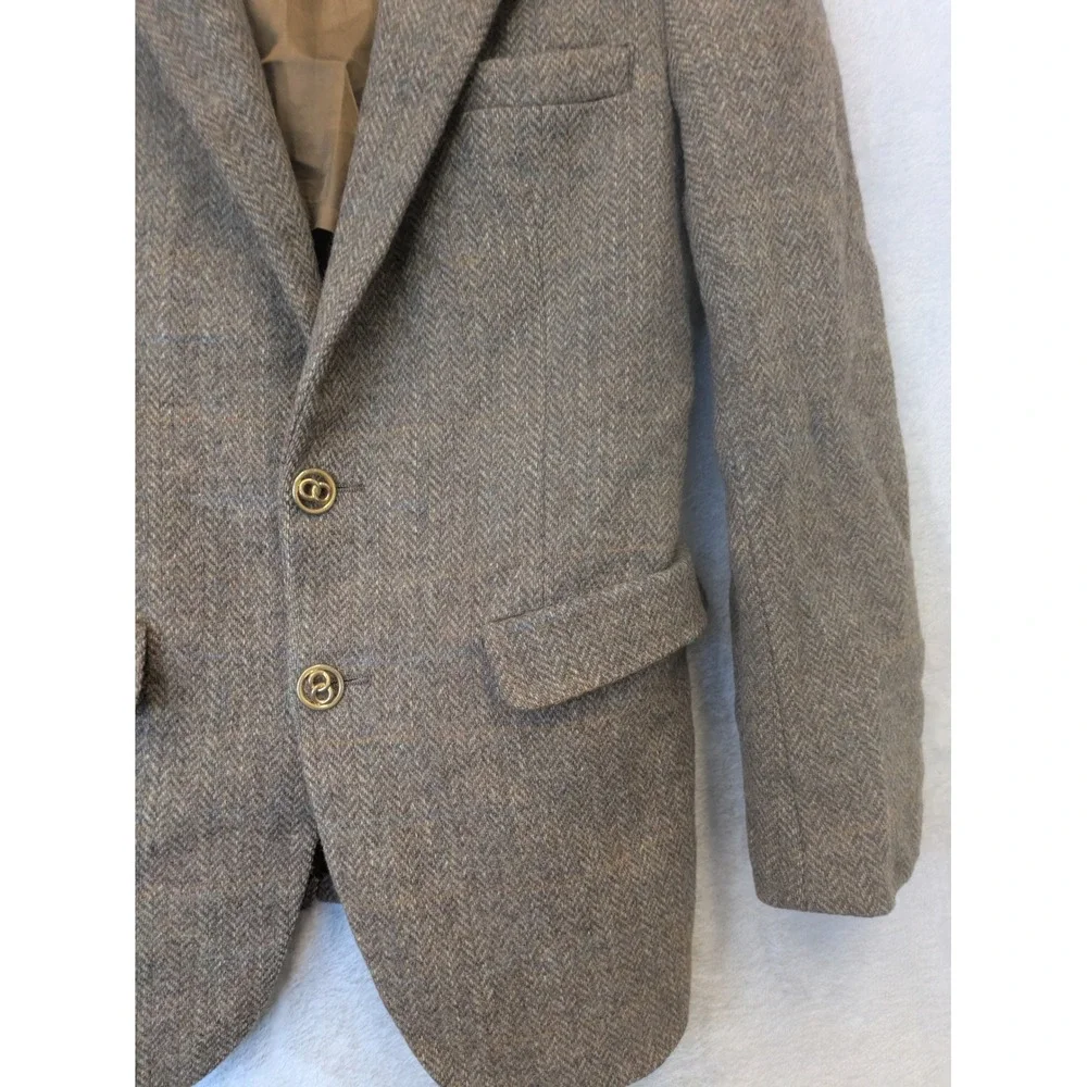 Botany 500 Blazer Men's M Brown Herringbone 2-Button Wool Tweed Sport Coat